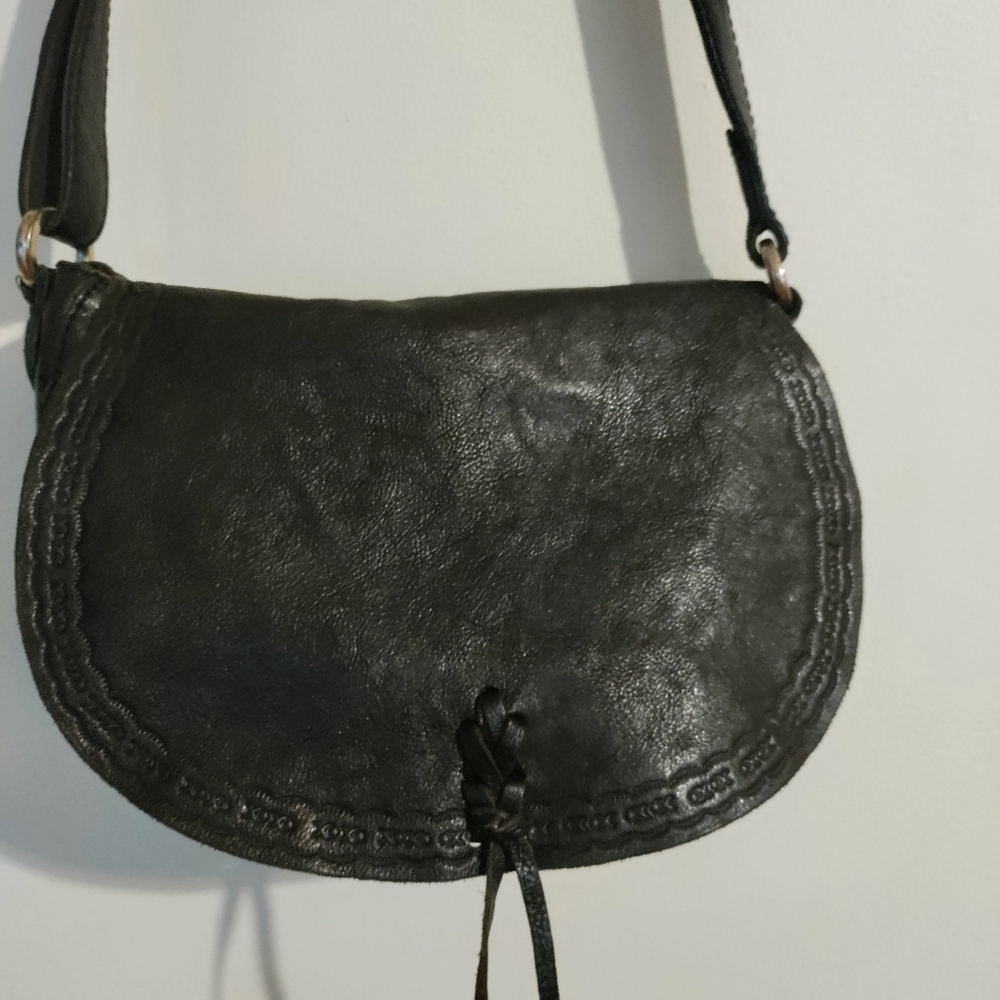 Lucky Brand Drk Chocolate Black Leather Crossbody - Picture 3 of 15